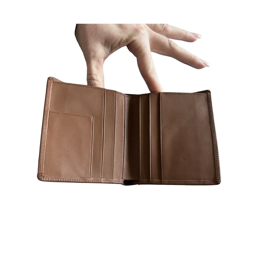 🧡Moda Spana Minimalist Bifold Card Leather Wallet brown - Picture 2 of 6